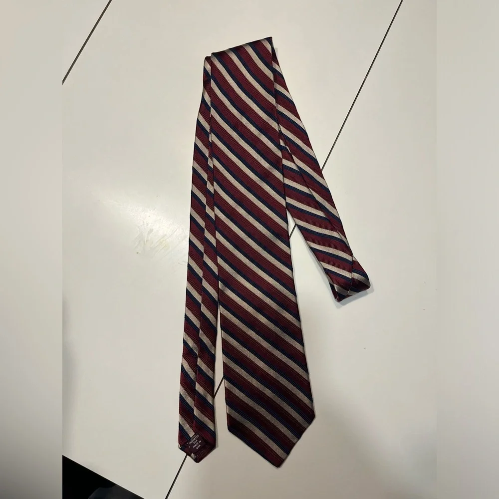 Nordstrom men’s neck tie red blue light brown striped